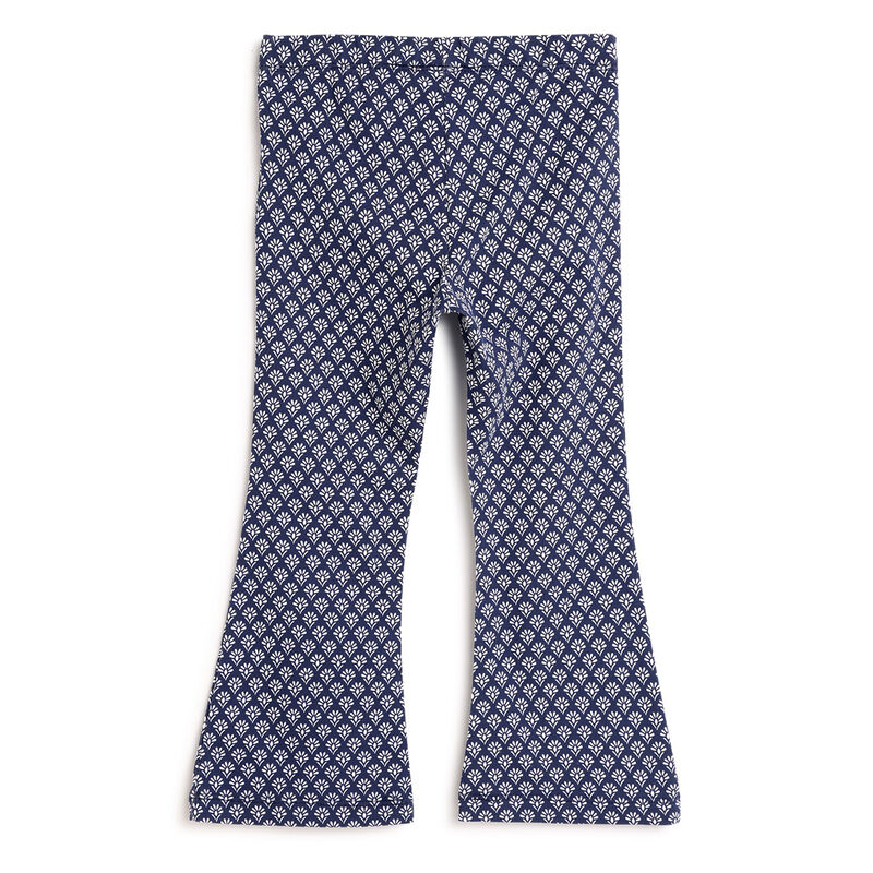 Girls Blue Printed Trouser image number 1